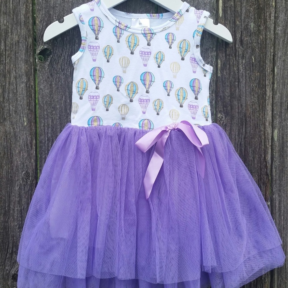 NWT Girls Purple Hot Air Balloon Tulle Dress